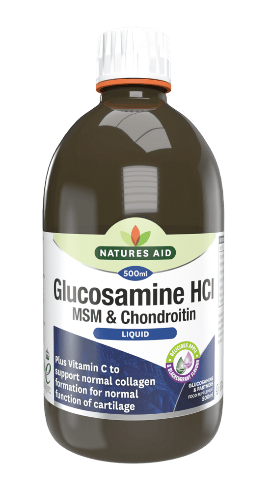 Natures Aid Glucosamine HCl, MSM & Chondroitin Liquid 500ml Natural